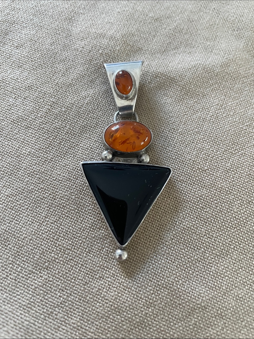 Sara Platero Onyx sterling pendant